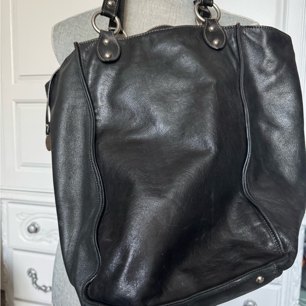 Elegant Black Leather Hobo Bag